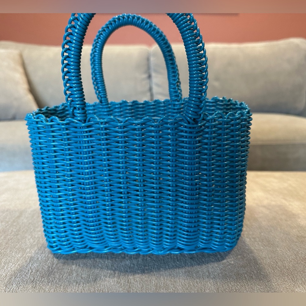 Mini Blue Woven Handbag